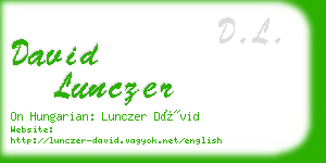 david lunczer business card